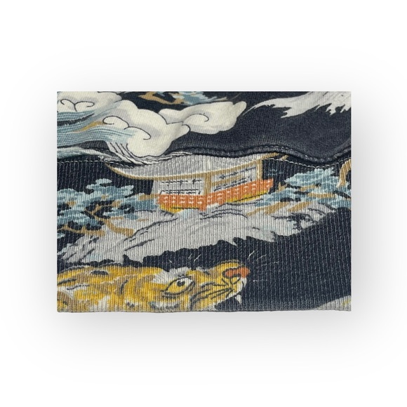 Y2K: Lucky Brand ✵ Asian Inspired Tiger Pagoda Print Zipper Hoodie Sweatshirt ✵M - Picture 12 of 16